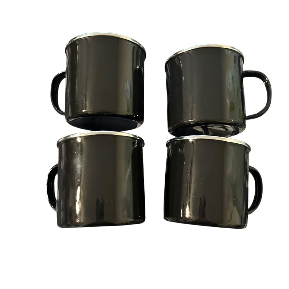 Black Tin Mug Set